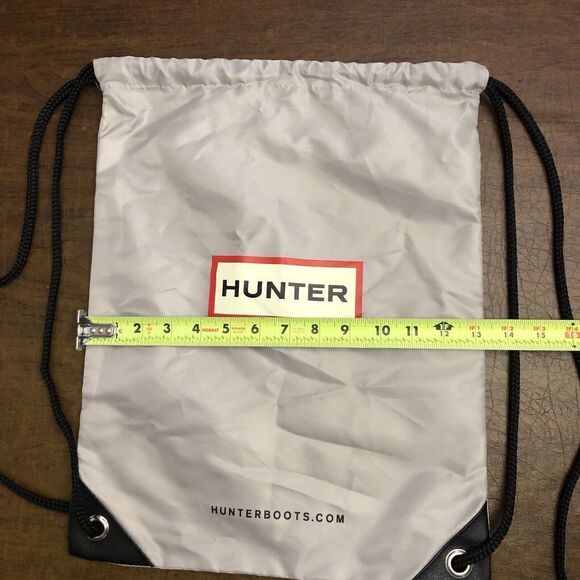 HUNTER ORIGINAL Gray Dust Bag Drawstring Backpack Cinch Sack Boot Logo - Picture 6 of 6